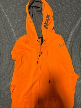 Fox Bright Orange Athletic Hoodie with Gray Lining